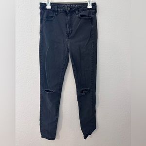 AE super high rise skinny jegging - charcoal